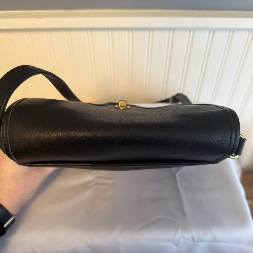 Vintage Coach Shelton Black Leather Shoulder Crossbody Bag Purse #9917 - Picture 3 of 16